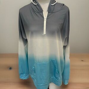 NWOT Teal/Grey/White Pullover Hoodie Size XXL